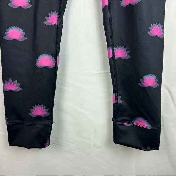 Free People Movement Leggings. Black With Pink And Blue Design. Women's Small. - Picture 5 of 10